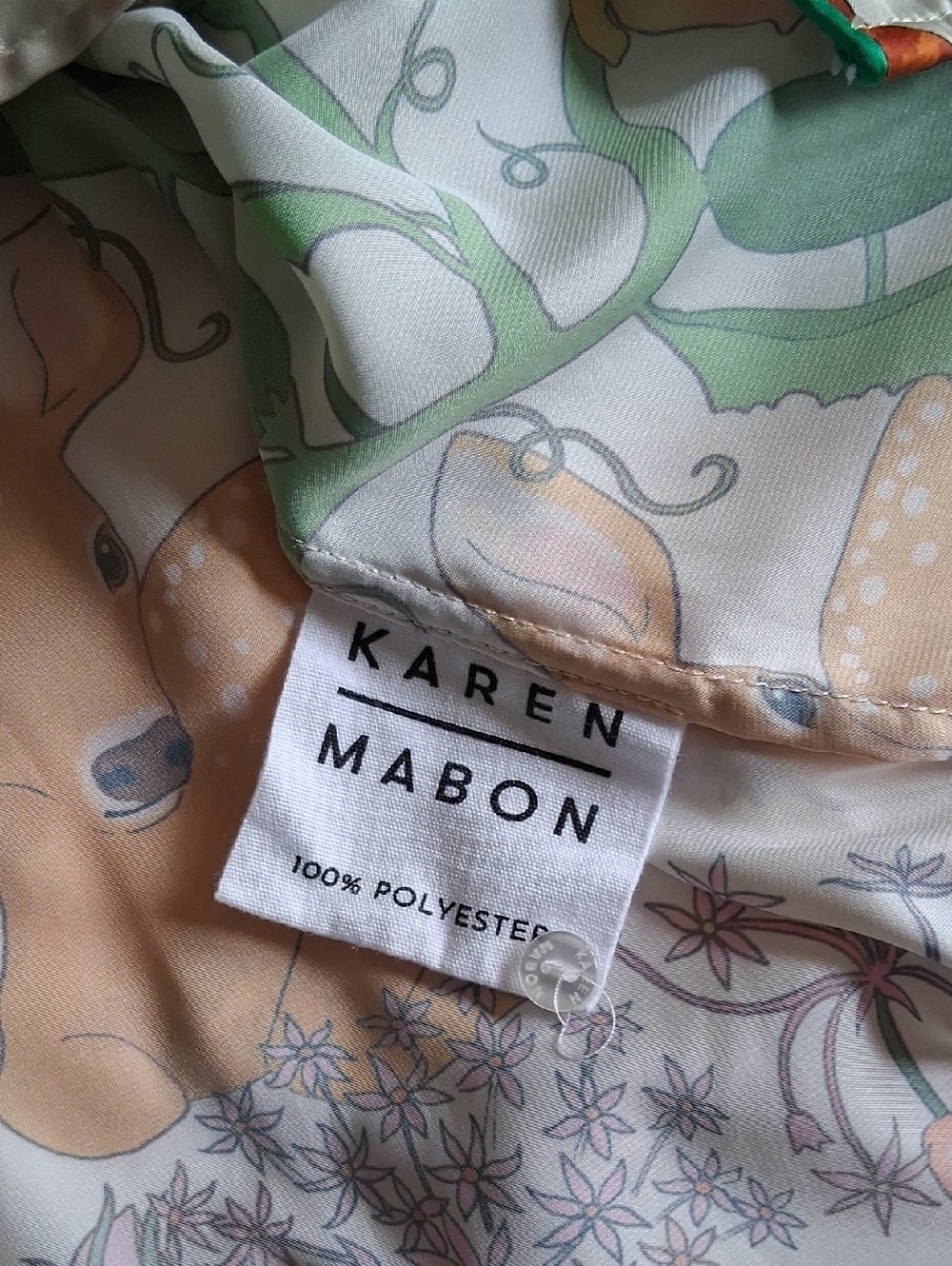 Karen Mabon Pajama Set Size Small Short Sleeve Summer Garden - Picture 11 of 11